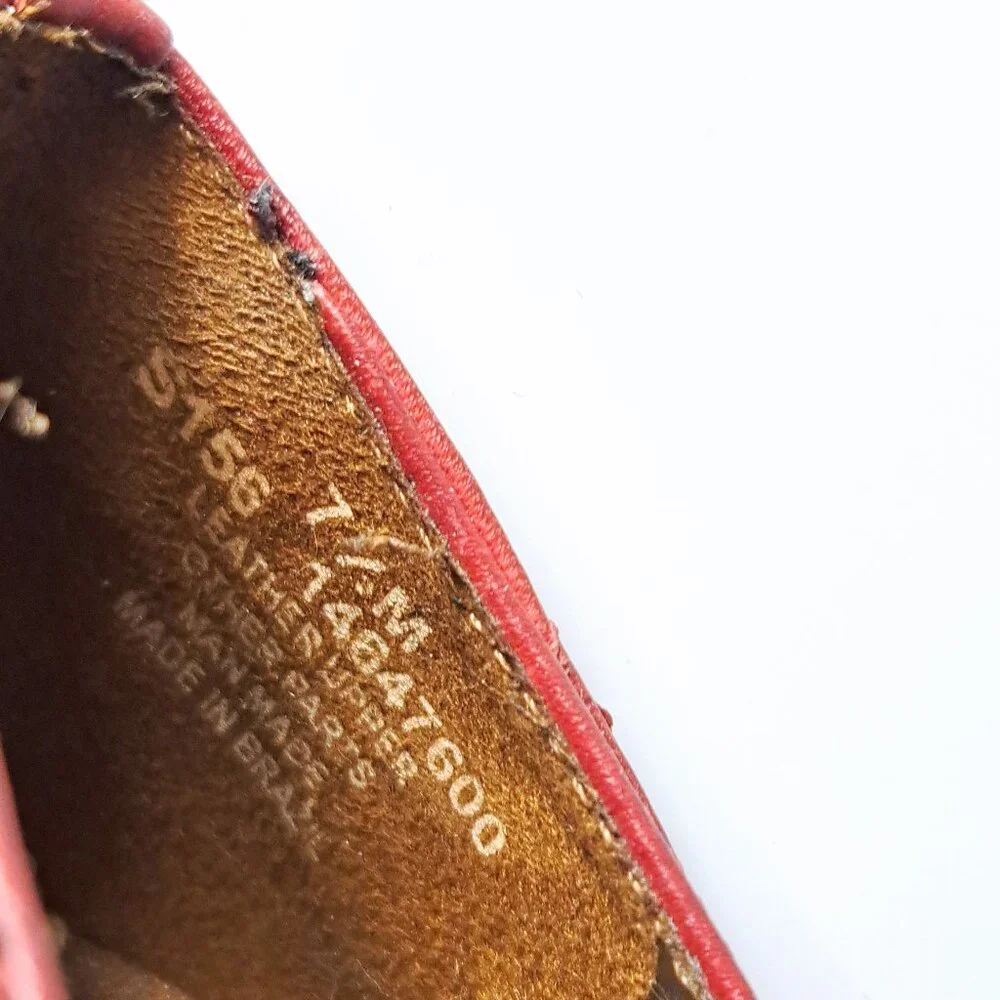 Naturalizer Red Leather Heel Mary Jane Shoes Size 7 1/2 M